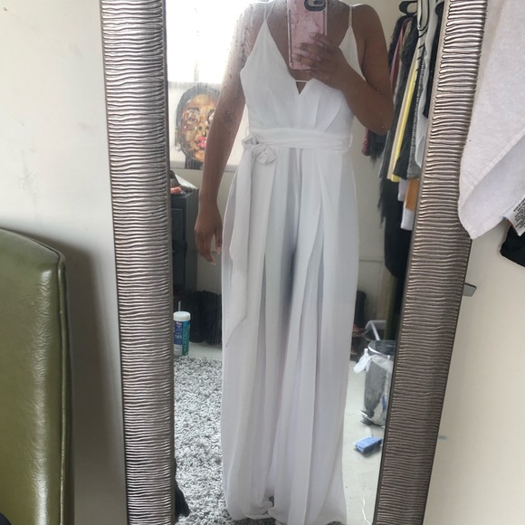 white jumpsuit flowy